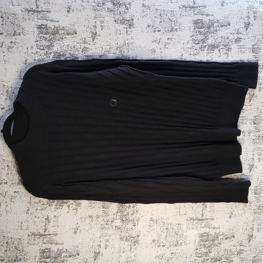 New Black mock turtleneck Michael Strahan ribbed knit sweater